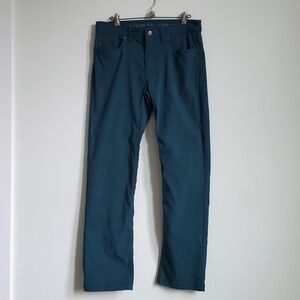 Men's prAna Brion Pant II, Green, 33W x 32L, Slim Fit